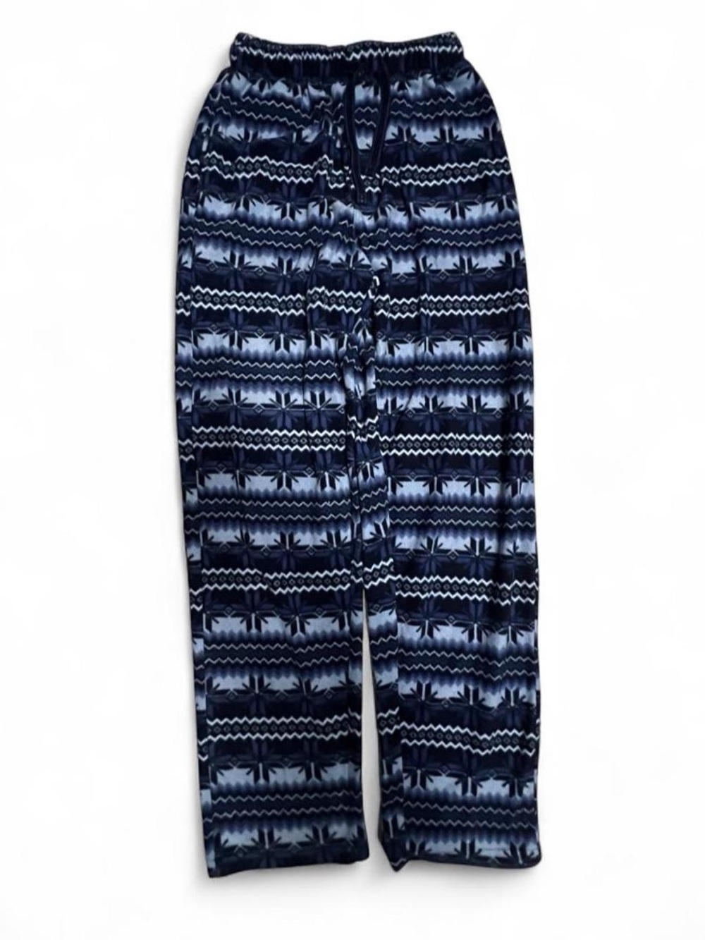 Perry Ellis Navy & Light Blue Patterned Pajama Bottoms